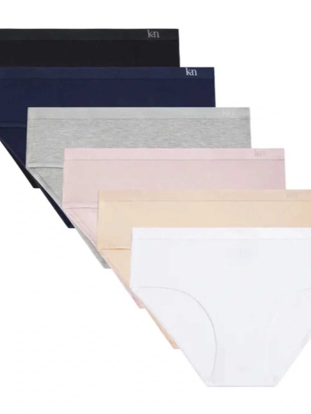 NWT Karen Neuburger Modal Hipster 6-Pack - Navy, Gray, Pink, White & Beige L